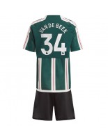 Manchester United Donny van de Beek #34 Venkovní dres pro děti 2023-24 Krátký Rukáv (+ trenýrky)